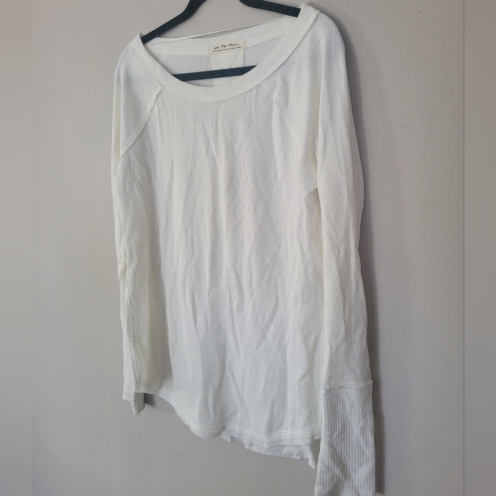 We The Free Oversized White Long Sleeve Women's Top
